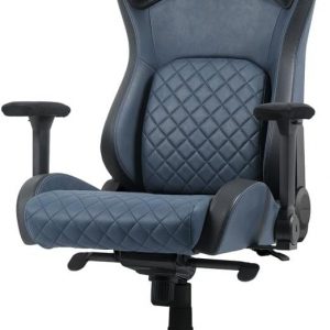 Cougar Defensor S CGR-DSF-BUB - Silla de juegos modelo F azul marino con tela similar al cuero para mejorar la transpirabilidad y durabilidad, soporte lumbar push back y reposabrazos 4D