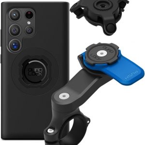 Quad Lock Motorcycle Handlebar Mount Kit with Vibration Dampener and MAG Phone Case for Samsung Galaxy S24 Ultra