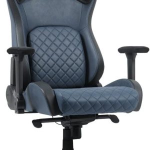 Cougar Defensor S CGR-DSF-BUB - Silla de juegos modelo F azul marino con tela similar al cuero para mejorar la transpirabilidad y durabilidad, soporte lumbar push back y reposabrazos 4D
