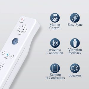 FASIGO Remote Controller with Nunchuck, Compatible with Nintendo Wii/Wii U, 2 Pack (White)