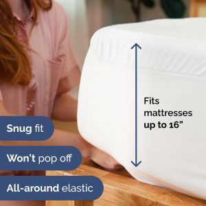 Queen Mattress Protector Waterproof - Mattress Cover Queen Size Bed - Bed Protector Waterproof - Absorbent Fitted Sheet up to 16" Deep Pockets - Soft, Breathable, Cooling, Noiseless - Machine Washable