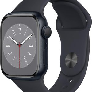 Apple Watch Series 8 [GPS, 41mm] - Midnight Aluminum Case with Midnight Sport Band, M/L (Renewed)