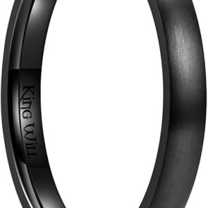 King Will Titanium Wedding Band for Men Women-Sliver/Black/Gold Plated Pure Titanium Wedding Ring, 3-9mm Widths Available Brushed Matte Design Comfort Fit Size 4-16