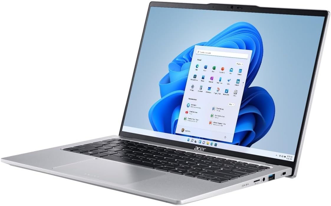 acer Swift Go 14 Laptop 2024, pantalla táctil WUXGA IPS de 14 pulgadas, Intel Ultra 7 155H de 16 núcleos, gráficos Arc, 16 GB LPDDR5 1TB SSD, teclado retroiluminado, Thunderbolt 4, huella digital,