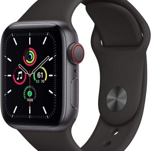 Apple Watch SE (GPS, 44mm) - Space Gray Aluminum Case with Black Sport Band (Renewed)