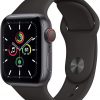 Apple Watch SE (GPS, 44mm) - Space Gray Aluminum Case with Black Sport Band (Renewed)
