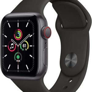 Apple Watch SE (GPS, 44mm) - Space Gray Aluminum Case with Black Sport Band (Renewed)