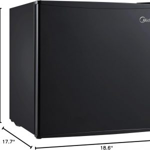 Midea WHS-65LB1 - Refrigerador compacto de una sola puerta reversible, 1.6 pies cúbicos (0.045 metros cúbicos), negro