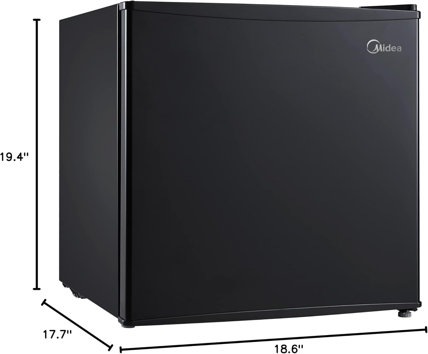 Midea WHS-65LB1 - Refrigerador compacto de una sola puerta reversible, 1.6 pies cúbicos (0.045 metros cúbicos), negro