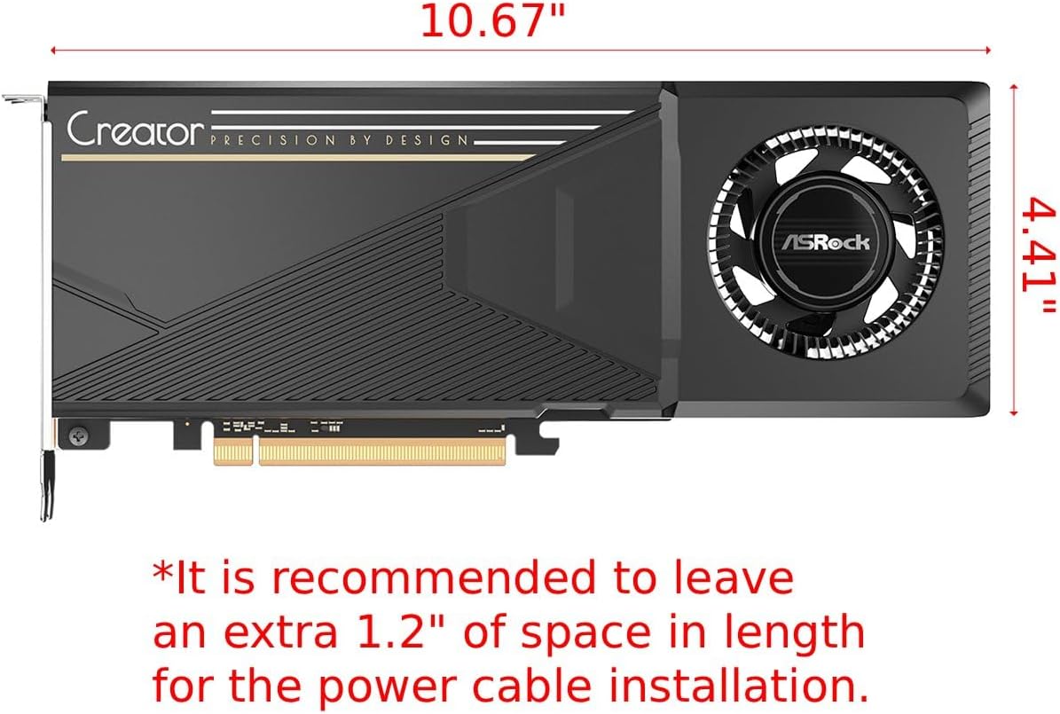 ASRock Intel Arc Pro B60 Creator - Tarjeta gráfica de 24 GB, arquitectura Intel Xe2-HPG, GDDR6 de 24 GB, PCIe 5.0, 4X DisplayPort 2.1, diseño de soplador, refrigeración silenciosa de 0 dB
