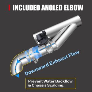 2.5 Inch Electric Exhaust Cutout with Elbow Valved Muffler Valvetronic Exhaust Valve Kit