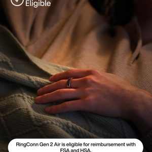 RingConn Gen 2 Air, Ultra-Thin AI Smart Ring, 10-Day Battery Life, Fitness/Sleep/Stress/HR Tracker for Women&Men, No App Fee for Standard Features, iOS & Android Compatible (Size 10, Dune Gold)