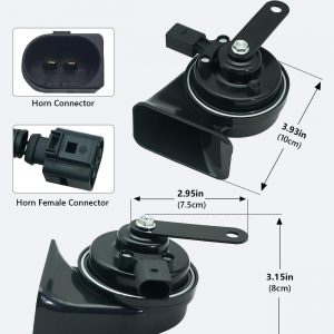 NEOGET Kit de bocina de coche para Audi/Volkswagen, bocina automática impermeable de 12 V, tono dual alto y bajo, 126 decibeles, reemplazo para Audi/VW