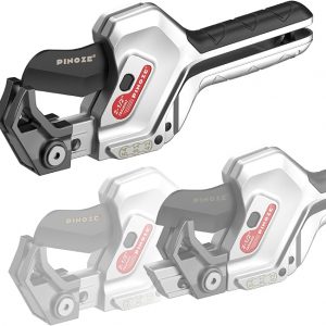 PINOZE PVC Pipe Cutter, 3-Gear Adjustable Cut up to 2-1/2”, Ratchet Pipe Cutter Tool Heavy-Duty for PVC, PPR, PE, PEX, Plastic Hoses & Plumbing Pipes with Teflon Coated SK5 Blade