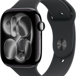 Apple Watch Series 11 [GPS+Cellular, 46mm] - Jet Black Aluminium Case with Black Sport Band, M/L (Renewed)