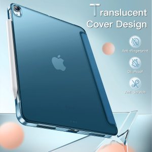 JETech Funda para iPad Air de 11 pulgadas M3/M2 (2025/2024), iPad Air 5/4 (2022/2020 5ª/4ª generación de 10,9 pulgadas), carcasa trasera rígida con soporte delgado con activación/suspensión automática