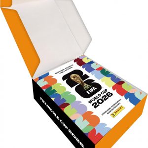 Colección de calcomanías de la Copa Mundial de la FIFA 2026, paquete exclusivo de coleccionistas de Amazon, álbum de tapa dura + lata con 50 paquetes de calcomanías