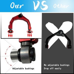 BST BSSP Par de brazos de control superiores delanteros para Toyota 4Runner FJ Cruiser 2003-2022 Kit de elevación de 2-4 pulgadas CNC 6061 aluminio billeteado forjado suspensión levantada UCA para