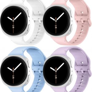 Silicone Bands for Samsung Galaxy Watch 8 Band 40mm 44mm Women Men, No Gap Soft Sport Replacement Strap for Samsung Galaxy Watch 8 Classic Band 46mm