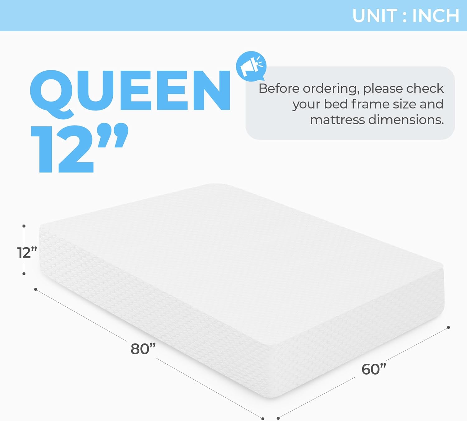Neo Sleep Colchón de espuma viscoelástica de gel refrescante tamaño Queen de 12 pulgadas para un sueño fresco, alivio de presión firmeza media, espuma certificada CertiPUR-US, colchón cómodo y de apoyo en una caja, sin fibra de vidrio (tamaño Queen, 12 pulgadas)