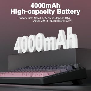 AULA F75 Pro Wireless Mechanical Keyboard,75% Hot Swappable Custom Keyboard,RGB Backlit,Pre-lubed Reaper Switches,Side Printed PBT Keycaps Mechanical Gaming Keyboards, Pink&Black