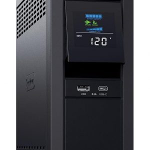 CyberPower CP1500PFCLCD PFC Sinewave UPS Sistema de respaldo de batería y protector contra sobretensiones, 1500VA/1000W, 12 tomacorrientes, AVR, minitorre; Certificado UL