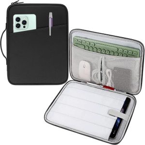 CAAORDKSO Funda para tablet de 9 a 11 pulgadas para iPad A16 de 11 pulgadas, iPad Air/Pro de 10.5 pulgadas y 11 pulgadas, iPad de 9.7 pulgadas, 10.2 pulgadas, 10.9 pulgadas, Samsung Galaxy Tab A9+ Plus 11"/S8/S9, Amazon Fire HD 10 bolsa para tableta, color negro