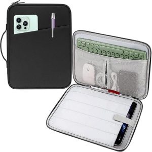 CAAORDKSO Funda para tablet de 9 a 11 pulgadas para iPad A16 de 11 pulgadas, iPad Air/Pro de 10.5 pulgadas y 11 pulgadas, iPad de 9.7 pulgadas, 10.2 pulgadas, 10.9 pulgadas, Samsung Galaxy Tab A9+ Plus 11"/S8/S9, Amazon Fire HD 10 bolsa para tableta, color negro