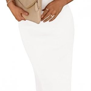 PRETTYGARDEN Women's 2026 Summer Bodycon Maxi Dress Strapless Tube Twist Knot Front Ribbed Knit Slit Cocktail Party Dresses