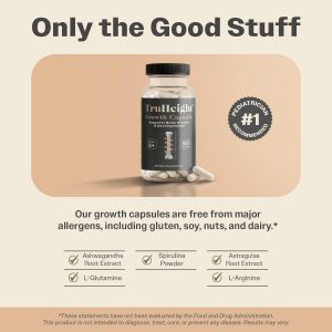 TruHeight Capsules - Maximizador de crecimiento de altura, crecimiento natural de altura para niños, adolescentes y adultos jóvenes, Keto con Ashwaganda y calcio, refuerzo de altura máxima, pastillas para aumentar la altura, a partir de 10 años (paquete de 3)