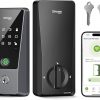 GHome Smart WiFi Deadbolt Locks for Front Door, 5-in-1 Fingerprint Keyless Entry Door Lock, Indoor Smart Lock for Home Hotel with 10000mAh Battery,Work with Alexa & Hey Google, App Control, Auto Lock