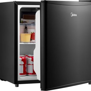 Midea WHS-65LB1 - Refrigerador compacto de una sola puerta reversible, 1.6 pies cúbicos (0.045 metros cúbicos), negro