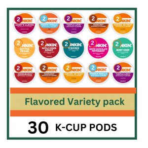 30 Count - Flavored Variety Pack Coffee Pods K Cup Sampler – Hazelnut, Cinnamon , Pecan, Caramel, Vanilla & Toffeenut. Turtle Love, Candy'd Almond, Caramel Me Crazy, S’mores, French Vanilla & Hazelnut for Keurig Brewers