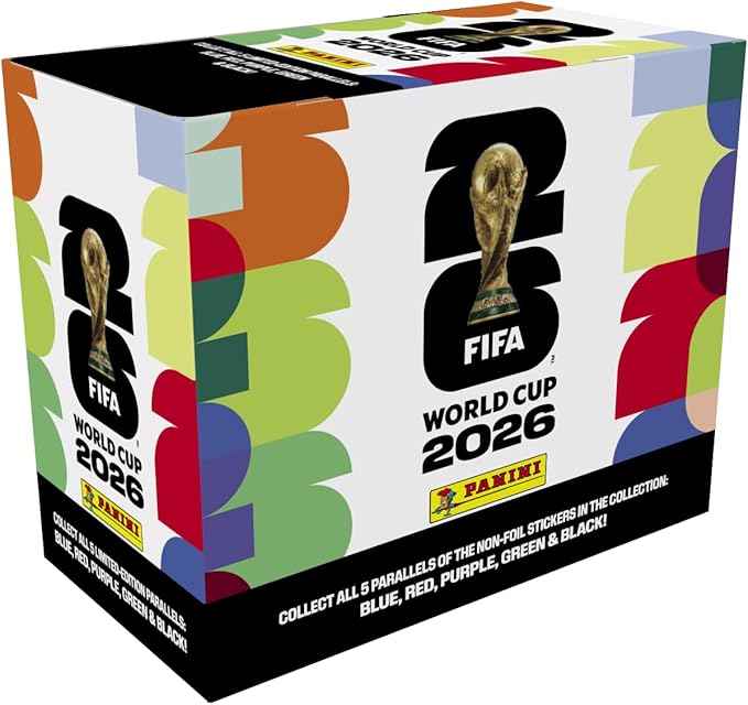 Panini FIFA World Cup 2026 - 25 paquetes de calcomanías - Incluye insertos paralelos de Amazon - Colección oficial del torneo