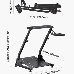 VEVOR Racing Wheel Stand, Adjustable & Foldable Simulator Stand for Logitech G29 G27 G920 G923, Thrustmaster T300RS T300GT T248 TS-PC TSXW Gaming Cockpit,Pedals Simulator NOT Included