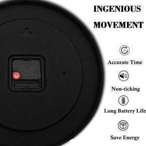 QINFIEY 12 Inch Silent Movement Kids Wall Clock, Non Ticking Children Round Wall Clock Battery Operated Space Travel Style Decor Children Clock for School Boys Bedroom Living Room Space Decor (Blue)