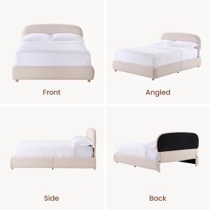 ModernMate Marco de cama de almacenamiento elevable, tamaño Queen, marco de cama tapizado con cabecera ajustable, tela de felpilla Oeko-TEX, cama de almacenamiento hidráulica, no necesita somier