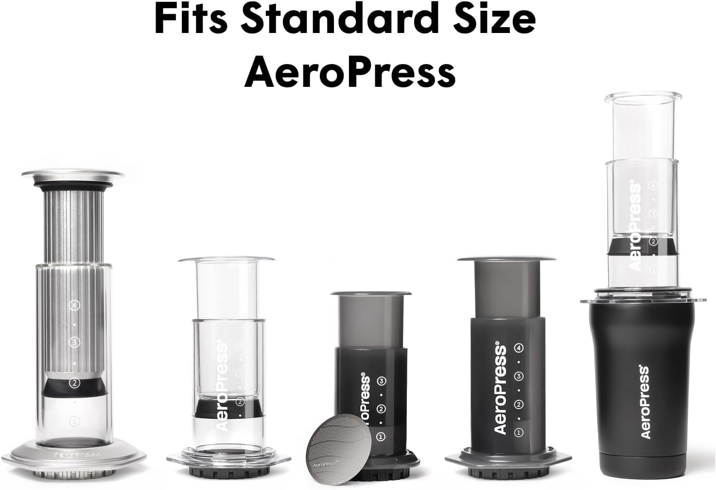 AeroPress Microfiltros de papel blanco para cafetera, filtros de café compostables hechos de papel blanco, sin cloro, se adapta a cafeteras manuales AeroPress de tamaño estándar, 350 unidades