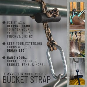 Hay Chix Red de heno para caballos | Alimentador de bolsas de heno de alimentación lenta | Nylon tratado UV de grado marino | Capacidad para 4-6 copos | Red de media paca | Agujeros de 1 3/4 pulgadas