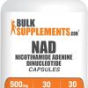 BulkSupplements.com NAD Capsules - Nicotinamide Adenine Dinucleotide, NAD Supplement 500mg - for Energy Support, Pure & Gluten Free, 1 Capsule per Serving, 30 Capsules (Pack of 1)