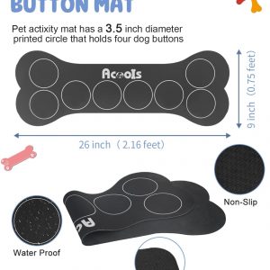 Dog Buttons for Communication, 8 Pcs Dog Talking Button Set, 30s Recordable Voice Pet Buzzer Training Buttons, Speaking Button for Dogs with Waterproof Anti-Slip Dog Button Mat and 48 Scene Stickers