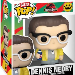 Funko Bitty Pop! Jurassic Park: Mr. DNA, Dilophosaurus Fossil, Dennis Nedry y Dilophosaurus, con una figura 1 en 6 de oportunidad para una sorpresa – 0.9 pulgadas (0.9 in) coleccionable – Idea de regalo – Decoración para pastel