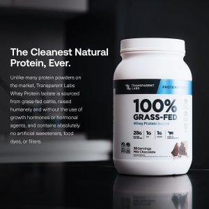 Transparent Labs Proteína de suero aislada alimentada a pasto - Proteína en polvo de suero con sabor natural, sin gluten, con 28 g de proteína por porción y 9 aminoácidos - 30 porciones, vainilla
