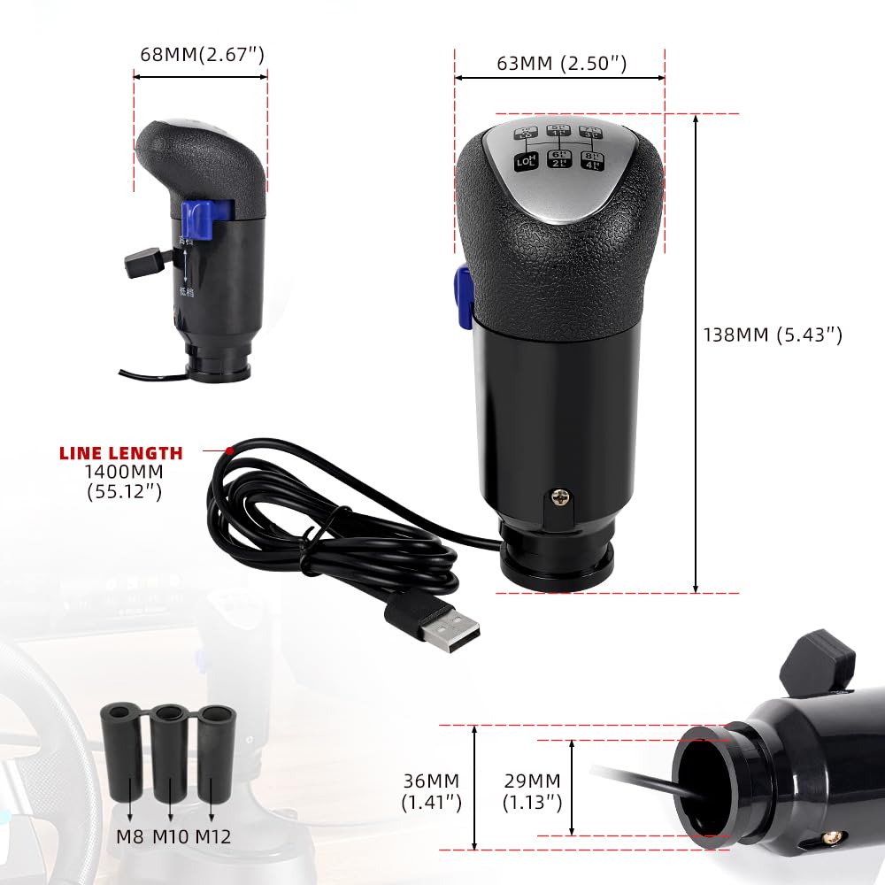 RASTP USB American Truck Simulator Shifter, Gearshift Knob for ATS ...