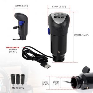 RASTP USB American Truck Simulator Shifter, Gearshift Knob for ATS & ETS2 Games Compatible with Logitech G27 G29 G920 Thrustmaster TH8A Fanatec SQ, PC Sim Racing Shifter (Style 3)
