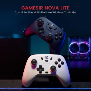 GameSir Nova Lite 2.4g Wireless Controller for Windows PC, iPhone, Android, Switch & Steam Deck, Bluetooth Controller Gamepad with Hall Effect Trigger,Turbo,Rumble Vibration(White)
