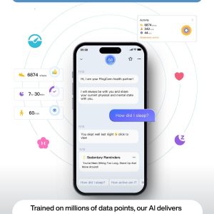 RingConn Gen 2 Air, Ultra-Thin AI Smart Ring, 10-Day Battery Life, Fitness/Sleep/Stress/HR Tracker for Women&Men, No App Fee for Standard Features, iOS & Android Compatible (Size 10, Dune Gold)