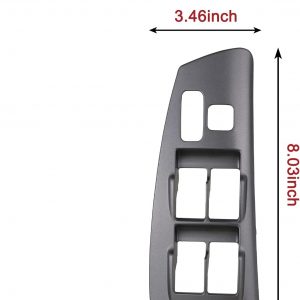 TQPONLY Door Window Switch Bezel Front Driver Side Compatible with 2003-2008 Toyota Matrix Pontiac Vibe Accessories Replaces 74232-01030 (Gray)
