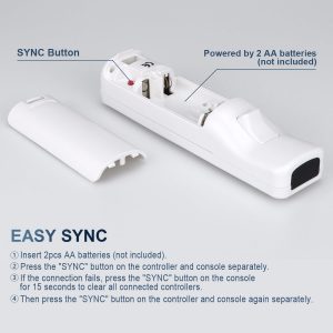 FASIGO Remote Controller with Nunchuck, Compatible with Nintendo Wii/Wii U, 2 Pack (White)