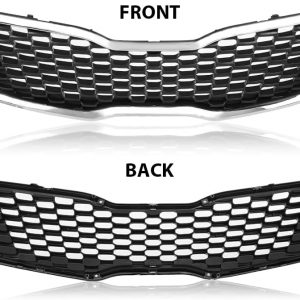 CHEDA Parachoques Delantero Rejilla Superior Ensamble Cromado Compatible con Kia Forte SX/EX/LX 2014-2016 KI1200156, 86350A7500, 86350-A7500